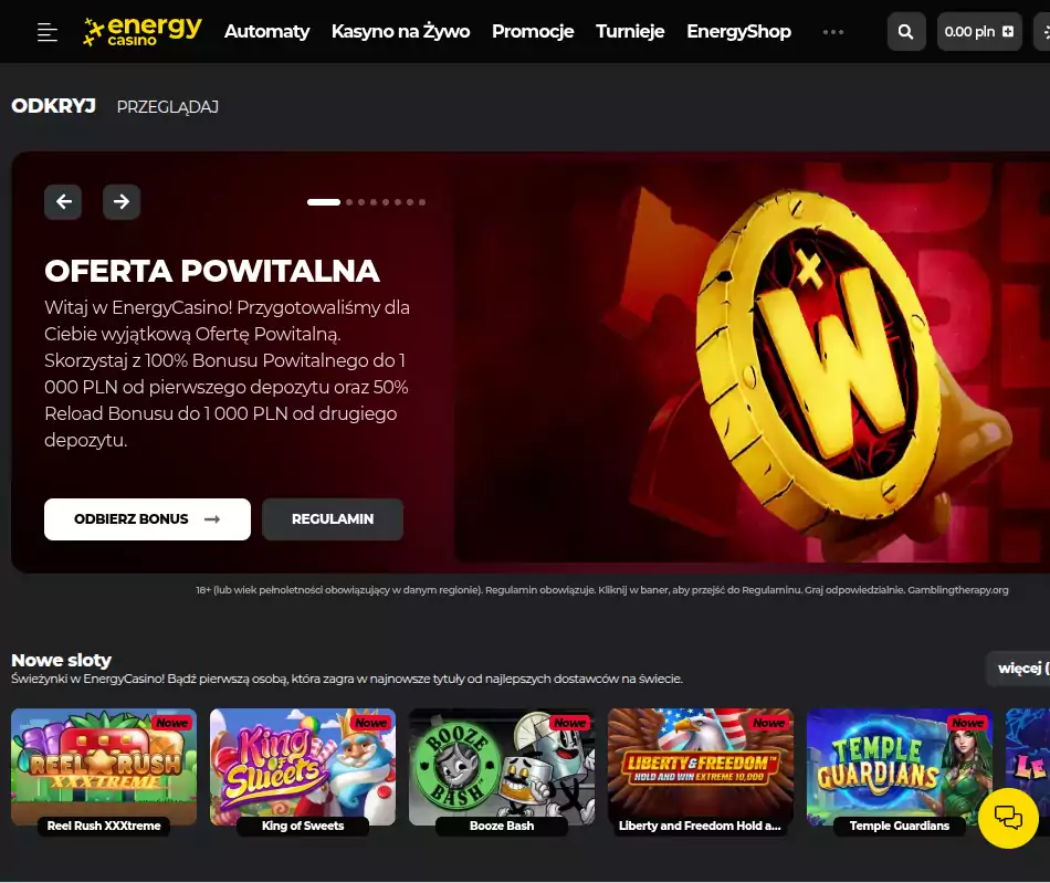 Energy Casino strona internetowa Energy Casino Opinie