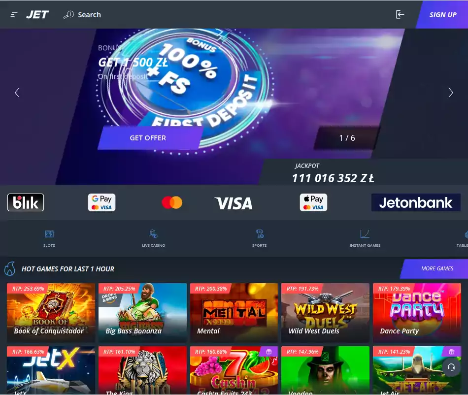Jet Casino strona internetowa Jet Casino Opinie