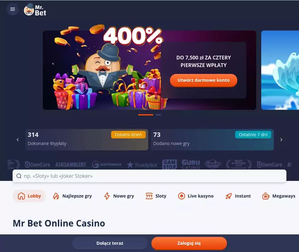 MrBet Casino strona internetowa MrBet Casino Opinie