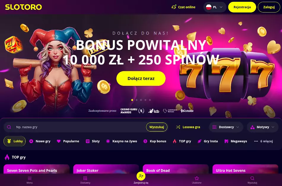 Slotoro Casino strona główna