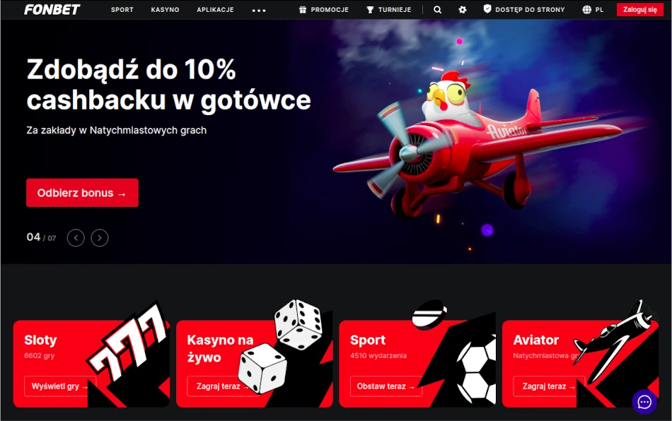 Kasyno Fonbet strona główna