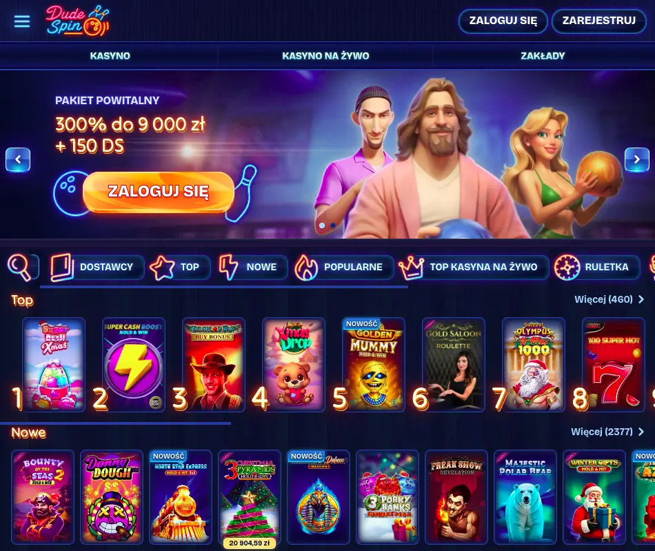 Nowe kasyno Dudespin witryna